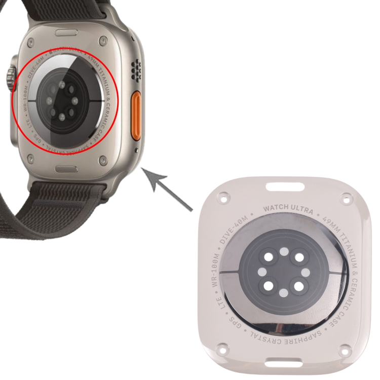 For Apple Watch Ultra 2 49mm A2986 A2987 LTE Version Glass Back Cover(Titanium Gray) - 6