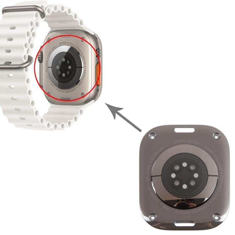 For Apple Watch Ultra 3 49mm Original Ceramics Back Cover (Black) - 6