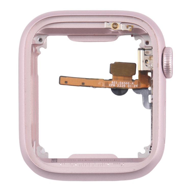 For Apple Watch Series 9 45MM LTE Aluminium Alloy Middle Frame Bezel Plate with Crown Spin Axis Flex Cable(Pink) - 1