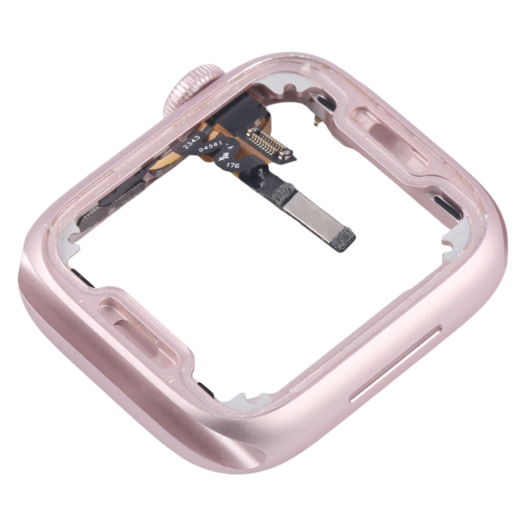 For Apple Watch Series 9 45MM LTE Aluminium Alloy Middle Frame Bezel Plate with Crown Spin Axis Flex Cable(Pink) - 3