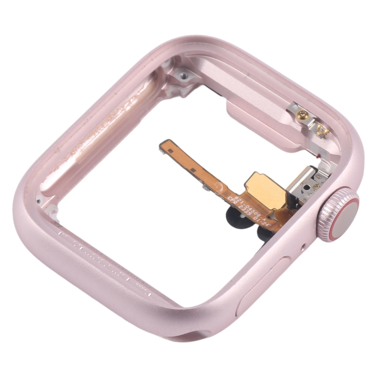 For Apple Watch Series 9 45MM LTE Aluminium Alloy Middle Frame Bezel Plate with Crown Spin Axis Flex Cable(Pink) - 4