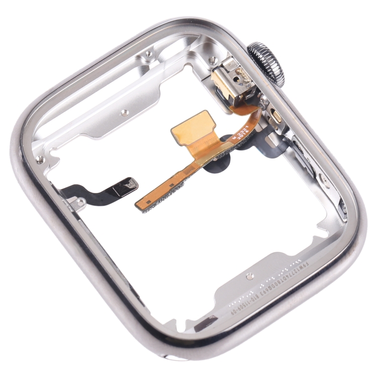 For Apple Watch Series 7 45mm Stainless Steel Middle Frame Bezel Plate with Loudspeaker / Power / Rotating Shaft Flex Cable - 4