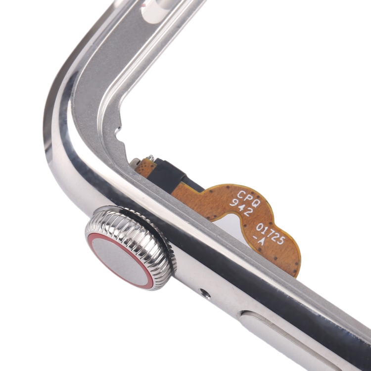 For Apple Watch Series 4 44mm LTE Stainless Steel Middle Frame Bezel Plate with Crown Spin Axis Flex Cable (Silver) - 5