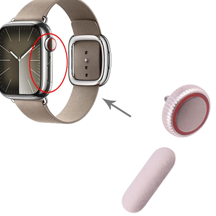 For Apple Watch Series 9 41mm / 45mm LTE Version Watch Crown Nut / Power Button Set (Pink) - 3