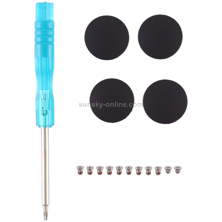 3 in 1/Set Bottom Rubber Cooling Mat + Screws + Screwdriver for Macbook Pro Retina A1398 A1502 A1425 - 1