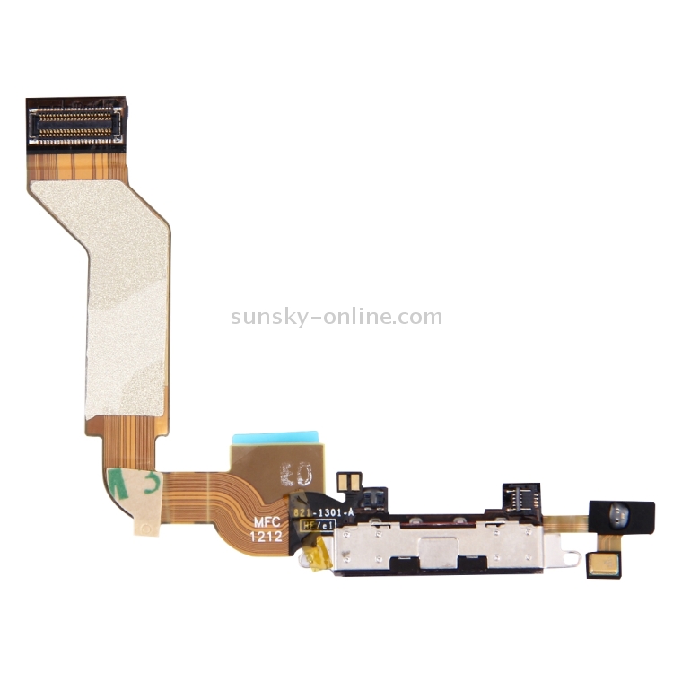 Original Dock Connector Charging Port Flex Cable for iPhone 4S(Black) - 1