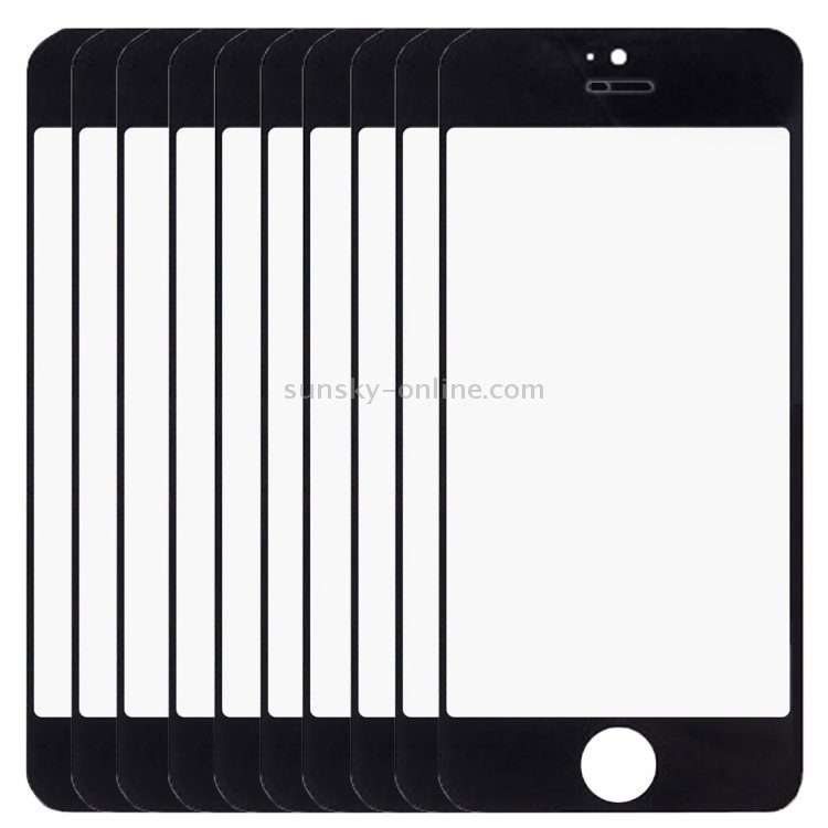 10 PCS for iPhone 5 & 5S Front Screen Outer Glass Lens(Black) - 2