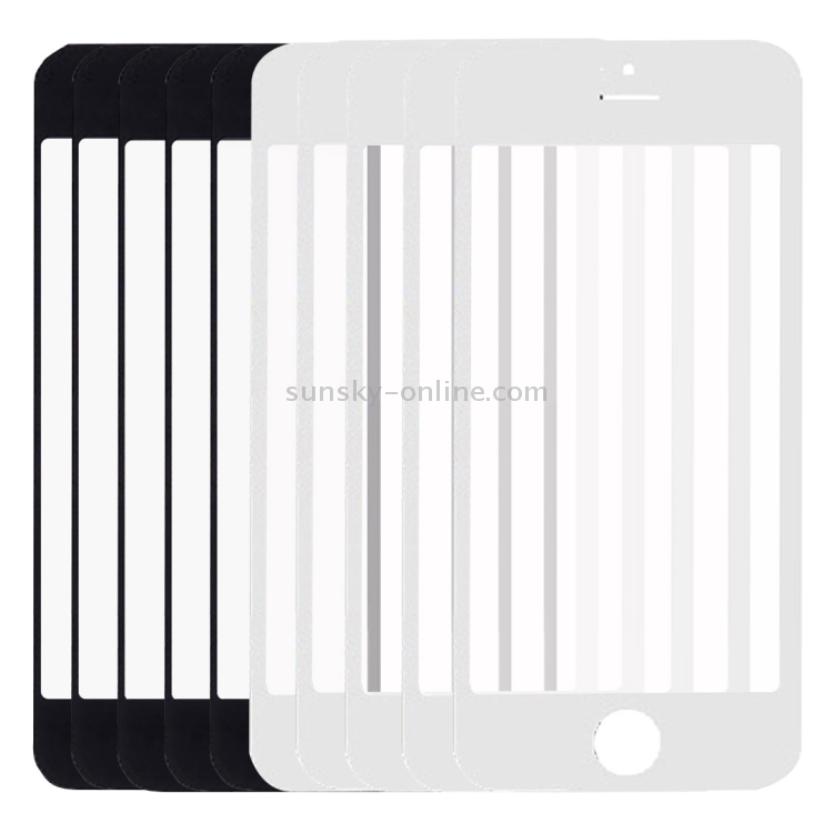 5 PCS Black + 5 PCS White for iPhone 5 & 5S Front Screen Outer Glass Lens - 2