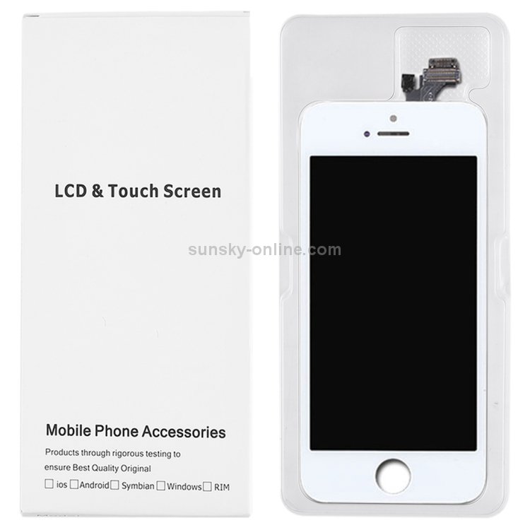 50 PCS Cardboard Packaging White Box for iPhone 5 LCD Screen - 4