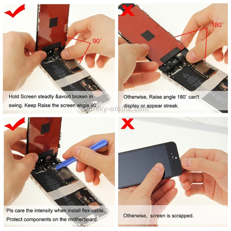 TFT LCD Screen with Front Camera for iPhone 5S(White) - 6