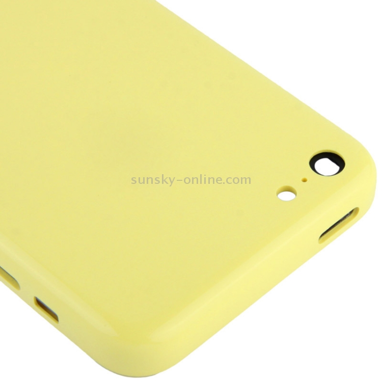 Full Housing  Chassis / Back Cover with Mounting Plate & Mute Button + Power Button + Volume Button + Nano SIM Card Tray for iPhone 5C(Yellow) - 4