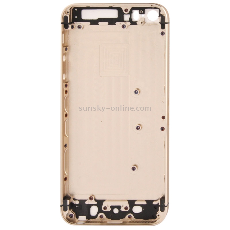 Full Housing Alloy  Back Cover with Mute Button + Power Button + Volume Button + Nano SIM Card Tray for iPhone 5S (Light Gold) - 2