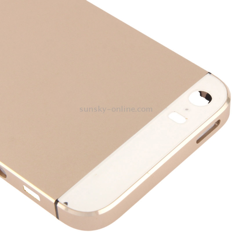 Full Housing Alloy  Back Cover with Mute Button + Power Button + Volume Button + Nano SIM Card Tray for iPhone 5S (Light Gold) - 3