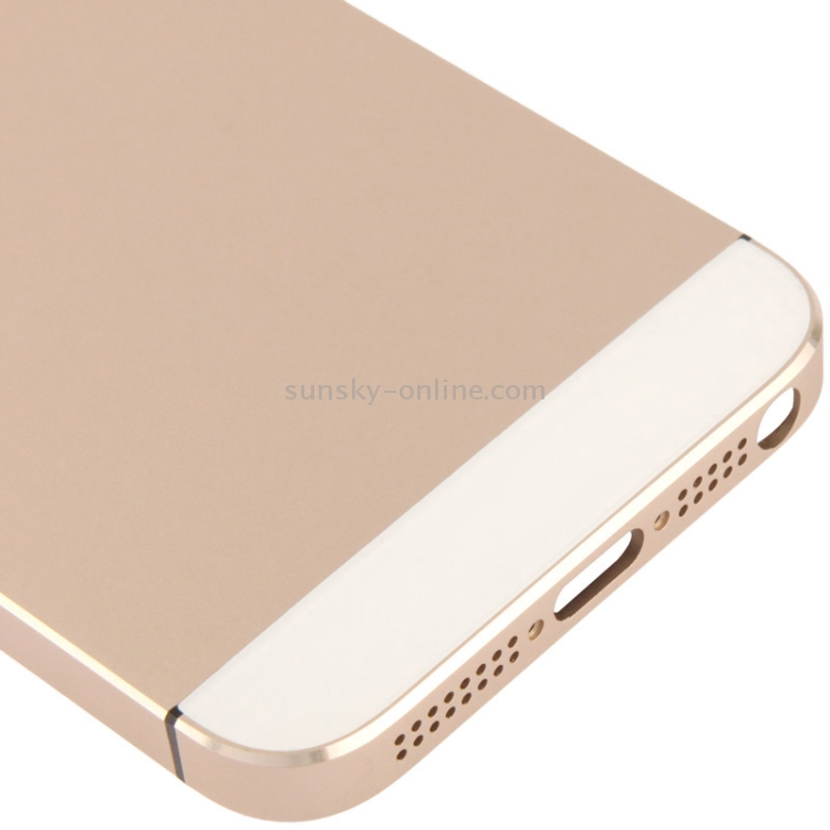 Full Housing Alloy  Back Cover with Mute Button + Power Button + Volume Button + Nano SIM Card Tray for iPhone 5S (Light Gold) - 4