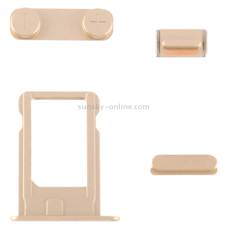 Full Housing Alloy  Back Cover with Mute Button + Power Button + Volume Button + Nano SIM Card Tray for iPhone 5S (Light Gold) - 5