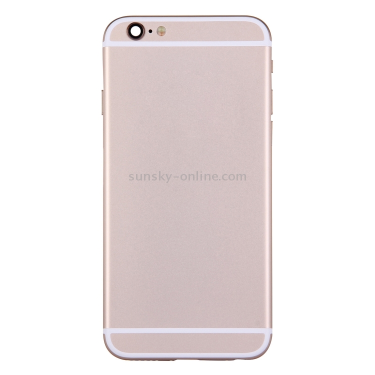 Full Housing Back Cover with Power Button & Volume Button Flex Cable for iPhone 6(Gold) - 1