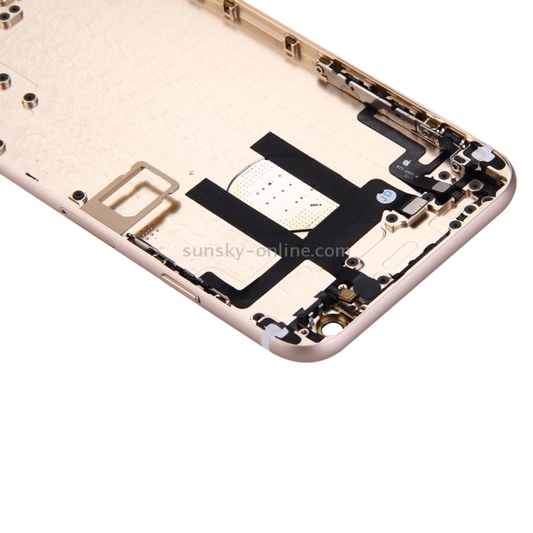 Full Housing Back Cover with Power Button & Volume Button Flex Cable for iPhone 6(Gold) - 4