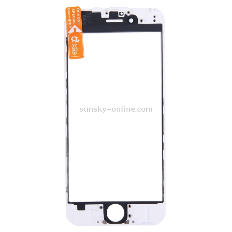 Front Screen Outer Glass Lens with Front LCD Screen Bezel Frame & OCA Optically Clear Adhesive for iPhone 6(White) - 2