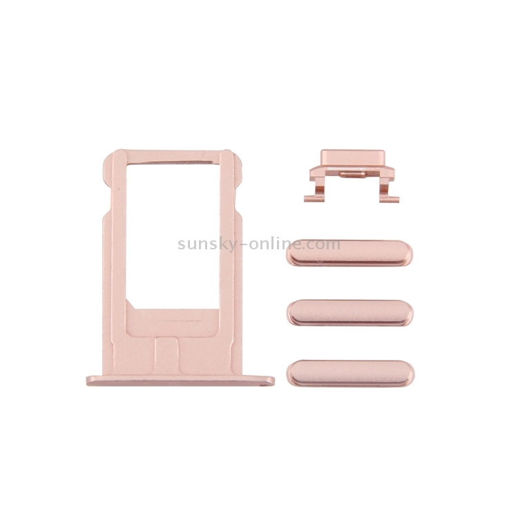 4 in 1 for iPhone 6 Plus (Card Tray + Volume Control Key + Power Button + Mute Switch Vibrator Key)(Rose Gold) - 1