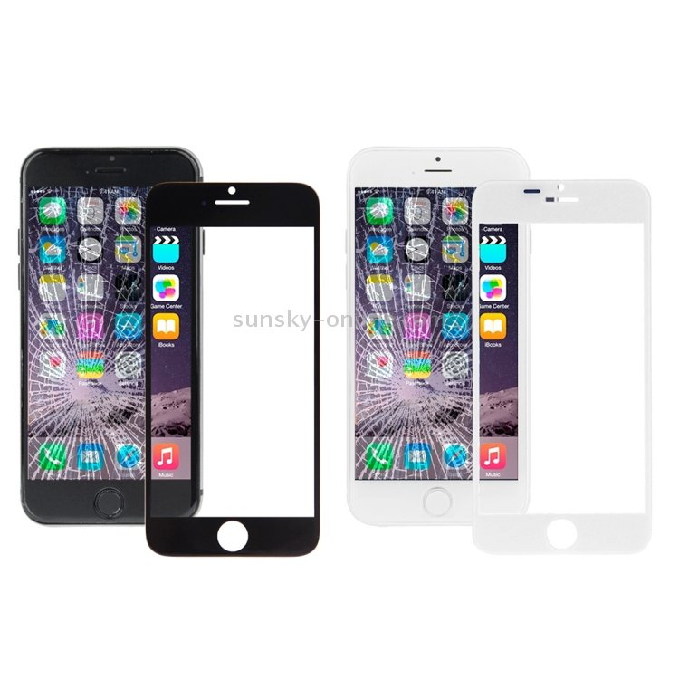 5 PCS Black + 5 PCS White for iPhone 6 Plus Front Screen Outer Glass Lens - 1