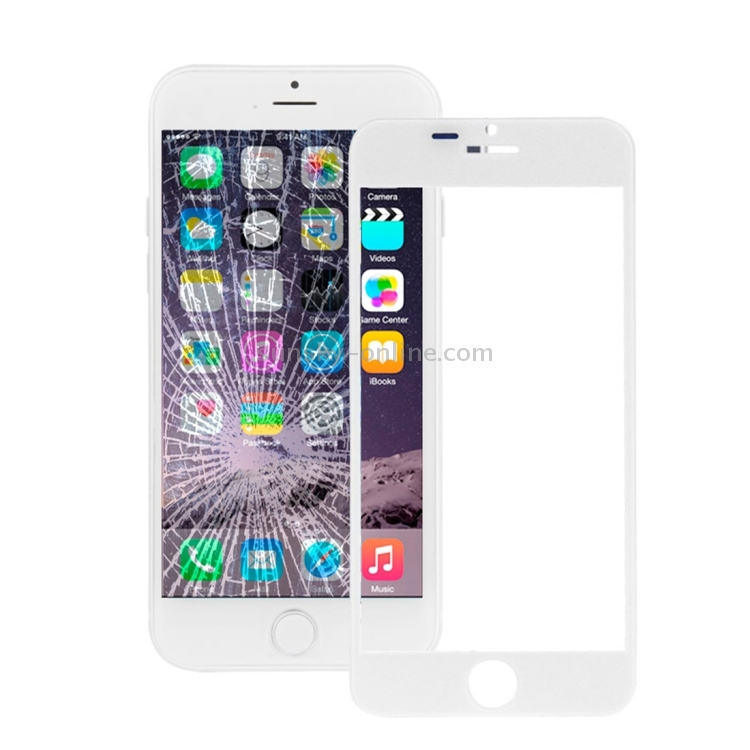 10 PCS for iPhone 6 Plus Front Screen Outer Glass Lens(White) - 1