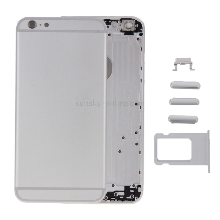 6 in 1 for iPhone 6 (Back Cover + Card Tray + Volume Control Key + Power Button + Mute Switch Vibrator Key + Sign) Full Assembly Housing Cover(Silver) - 1
