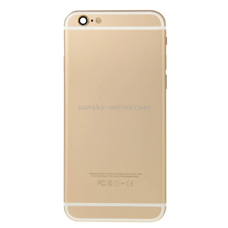 Full Housing Back Cover with Power Button & Volume Button Flex Cable & Charging Port Flex Cable & Speaker Ringer Buzzer for iPhone 6(Gold) - 1