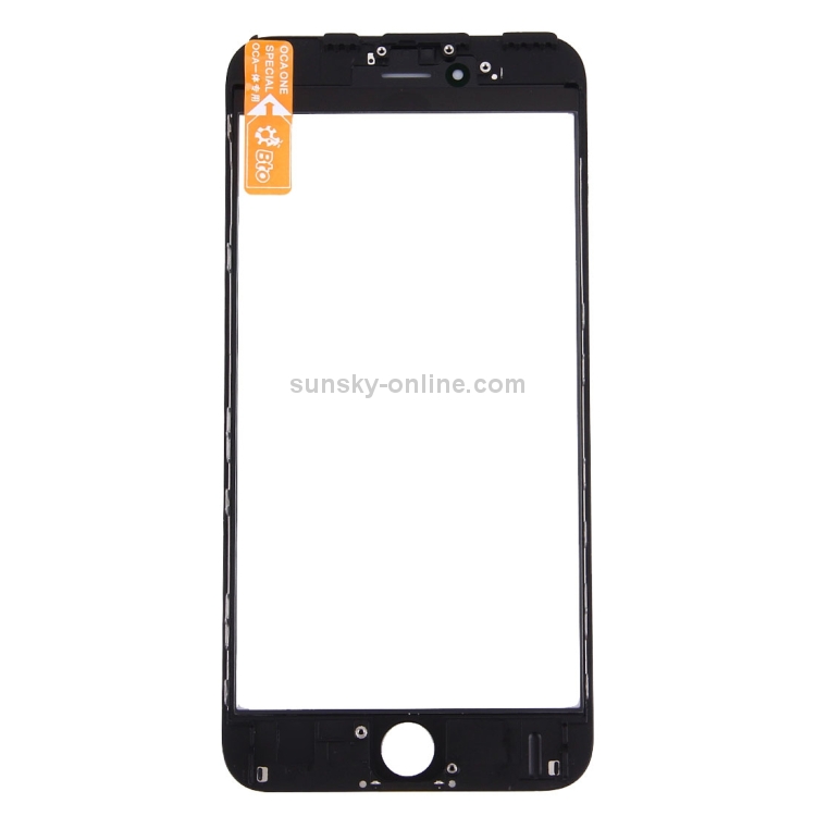 Front Screen Outer Glass Lens with Front LCD Screen Bezel Frame & OCA Optically Clear Adhesive for iPhone 6s Plus(Black) - 2