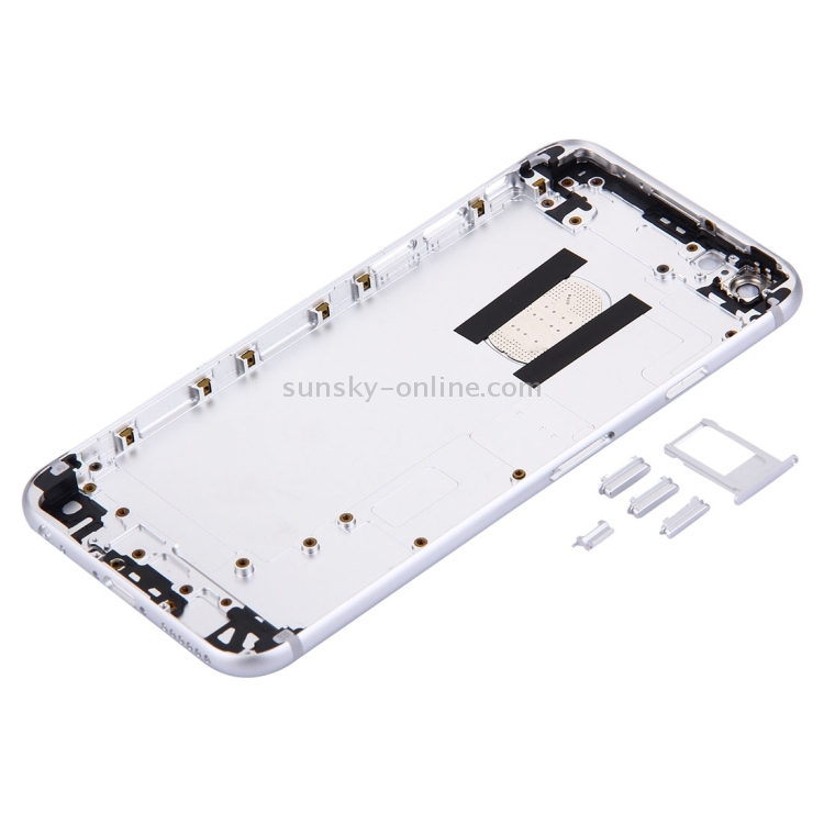 5 in 1 for iPhone 6s (Back Cover + Card Tray + Volume Control Key + Power Button + Mute Switch Vibrator Key) Full Assembly Housing Cover(Silver) - 3