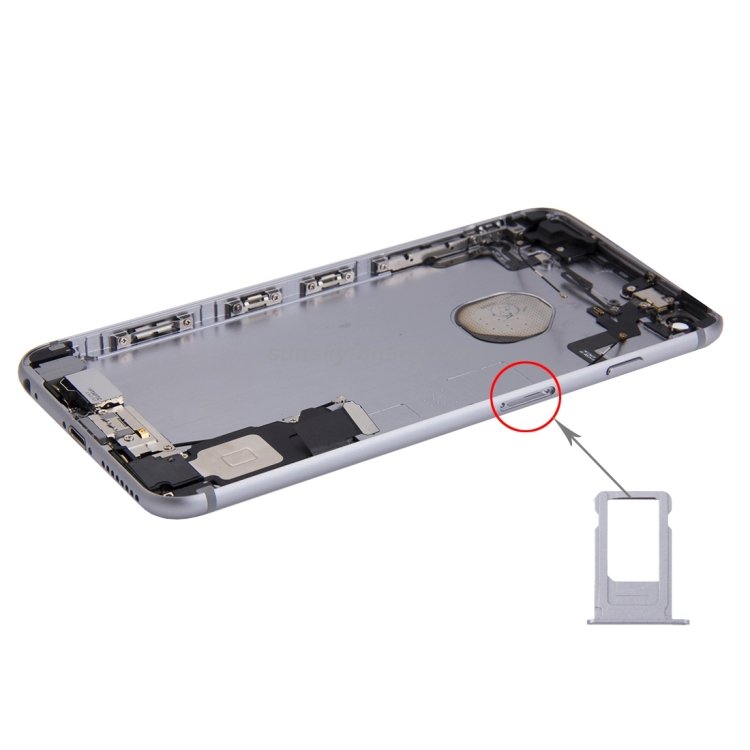 Battery Back Cover Assembly with Card Tray for iPhone 6s Plus(Grey) - 3