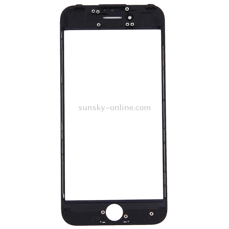 Front Screen Outer Glass Lens with Front LCD Screen Bezel Frame for iPhone 7 (Black) - 2