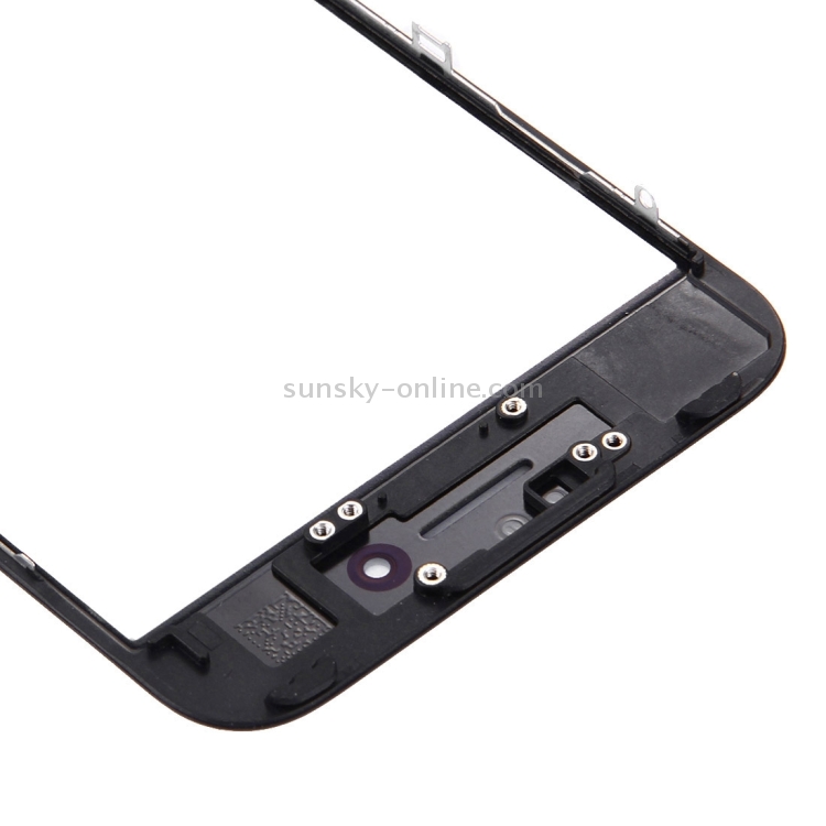 Front Screen Outer Glass Lens with Front LCD Screen Bezel Frame for iPhone 7 (Black) - 3