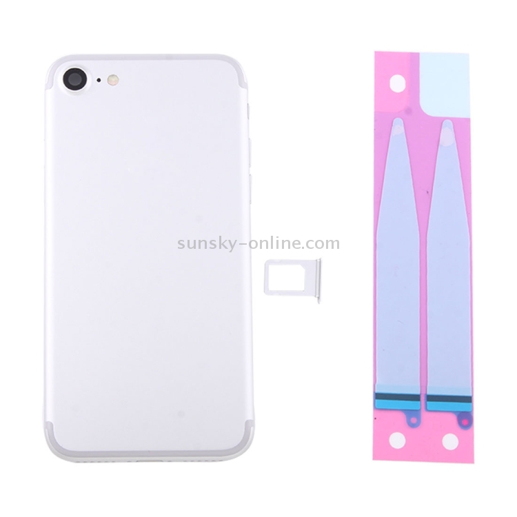 Battery Back Cover Assembly with Card Tray for iPhone 7(Silver) - 5