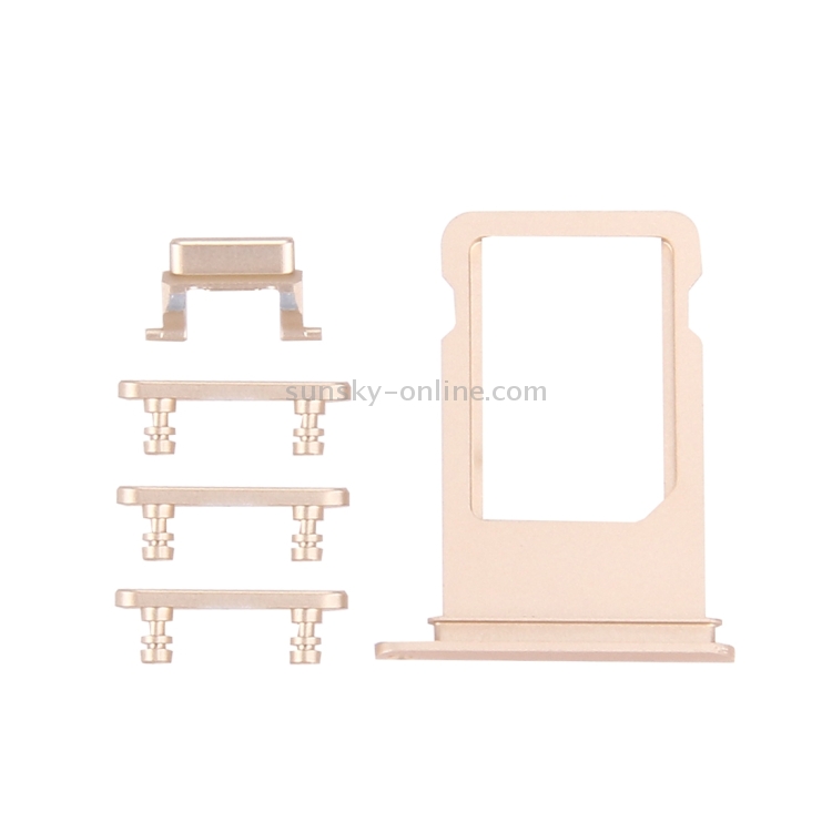Card Tray + Volume Control Key + Power Button + Mute Switch Vibrator Key for iPhone 7 Plus(Gold) - 1