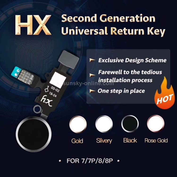 New Design Home Button (2 nd ) with Flex Cable for iPhone 8 Plus / 7 Plus / 8 / 7(Black) - 5