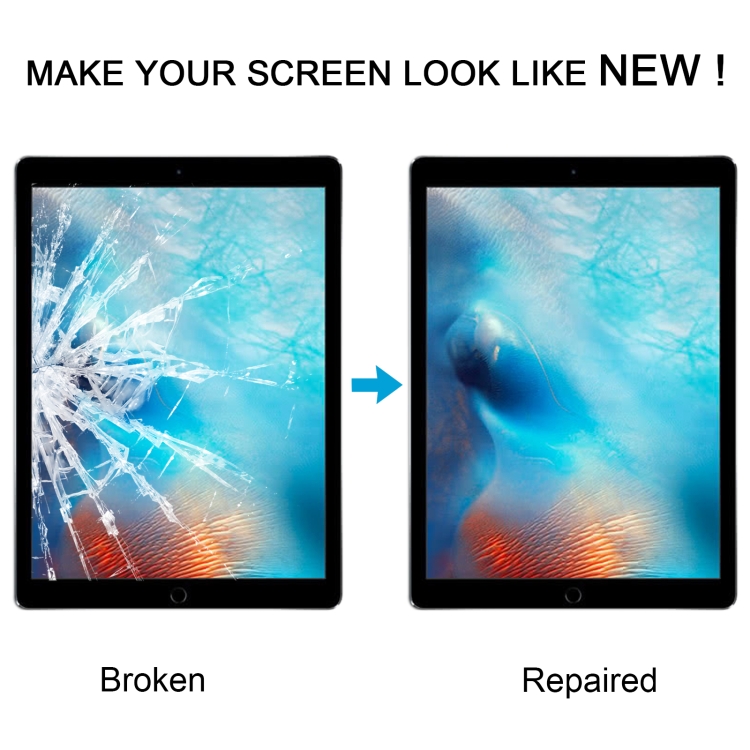 For iPad Pro 12.9 2015 Front Screen Outer Glass Lens with OCA Optically Clear Adhesive(White) - 5