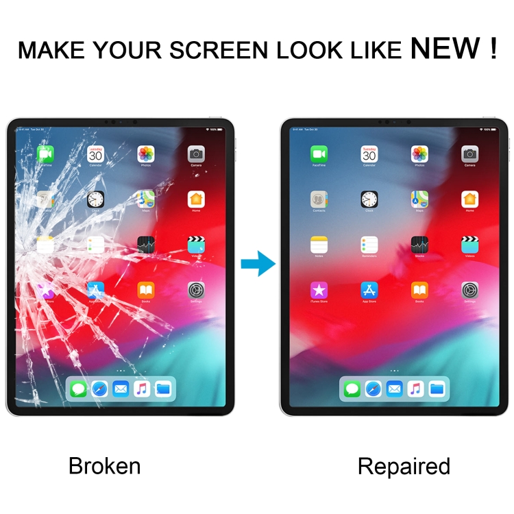 For iPad Pro 12.9 2018 2020 Front Screen Outer Glass Lens with OCA Optically Clear Adhesive(Black) - 5