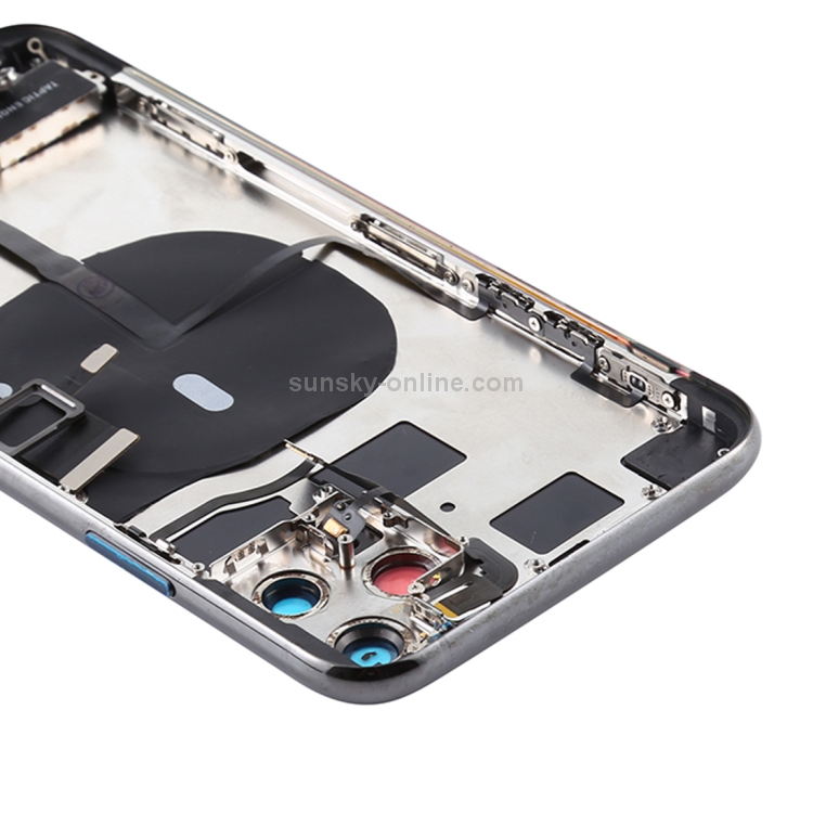 Battery Back Cover Assembly (with Side Keys & Power Button + Volume Button Flex Cable & Wireless Charging Module & Motor & Charging Port & Speaker Ringer Buzzer & Card Tray & Camera Lens Cover) for iPhone 11 Pro(Green) - 3