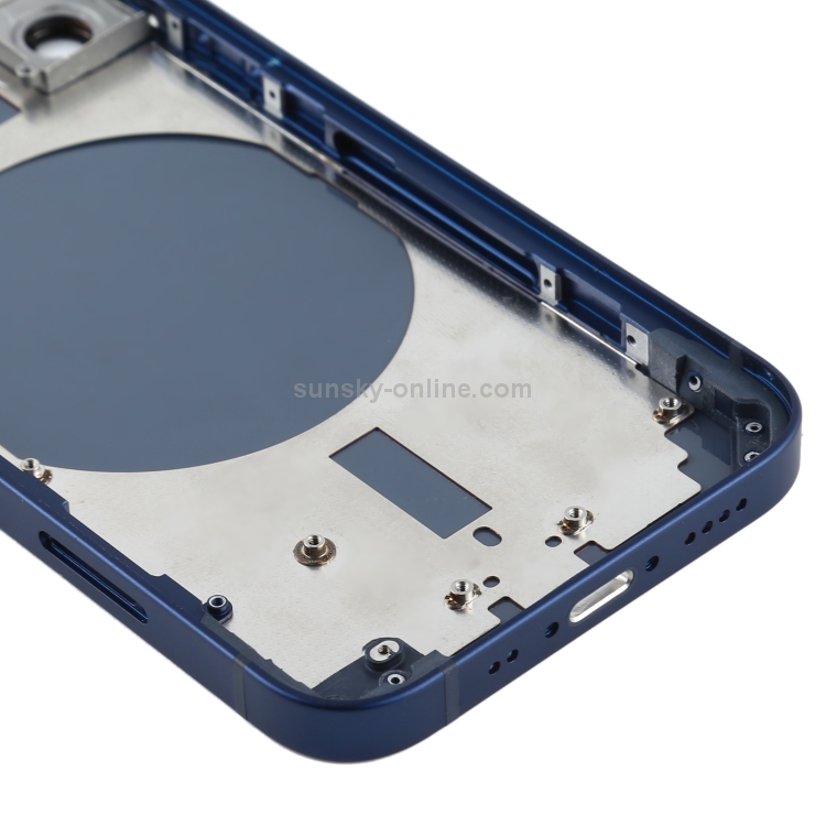 Back Housing Cover with SIM Card Tray & Side  Keys & Camera Lens for iPhone 12 mini(Blue) - 4