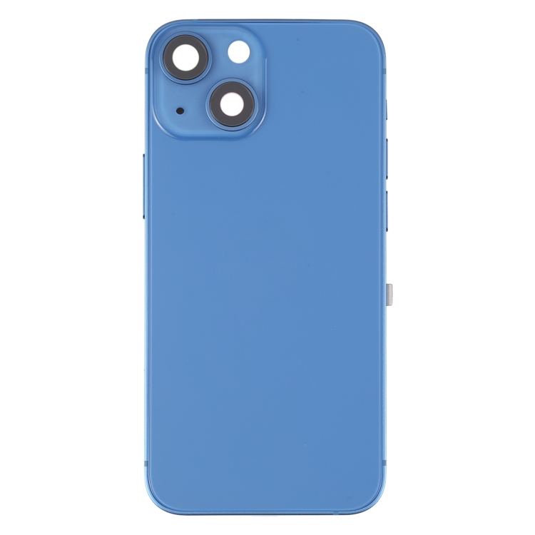 For iPhone 13 mini Battery Back Cover with Side Keys & Card Tray & Power + Volume Flex Cable & Wireless Charging Module(Blue) - 1