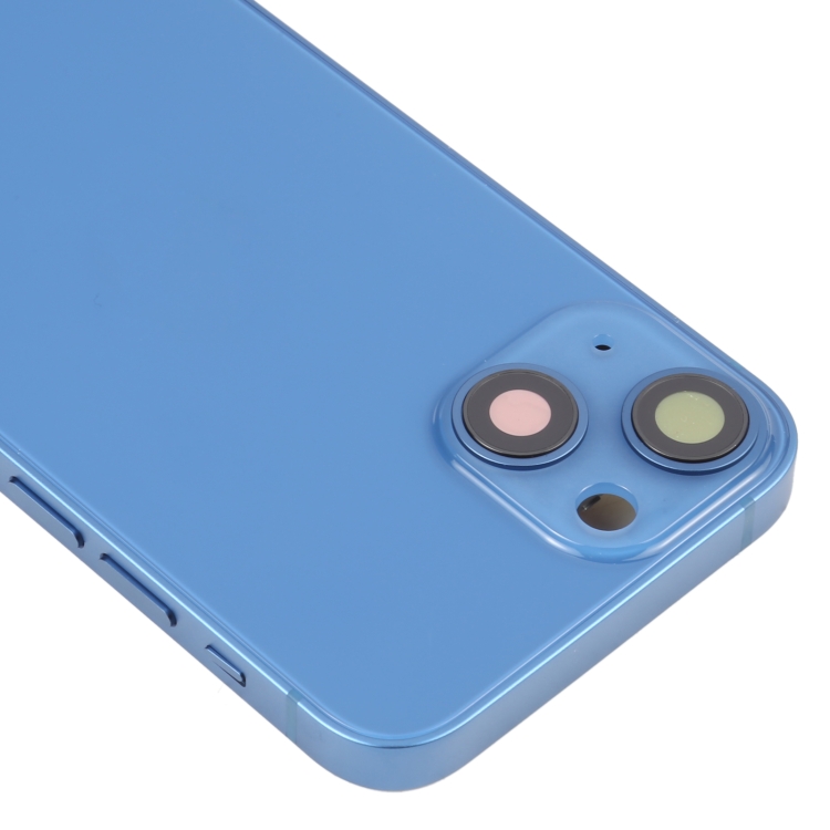 For iPhone 13 mini Battery Back Cover with Side Keys & Card Tray & Power + Volume Flex Cable & Wireless Charging Module(Blue) - 3