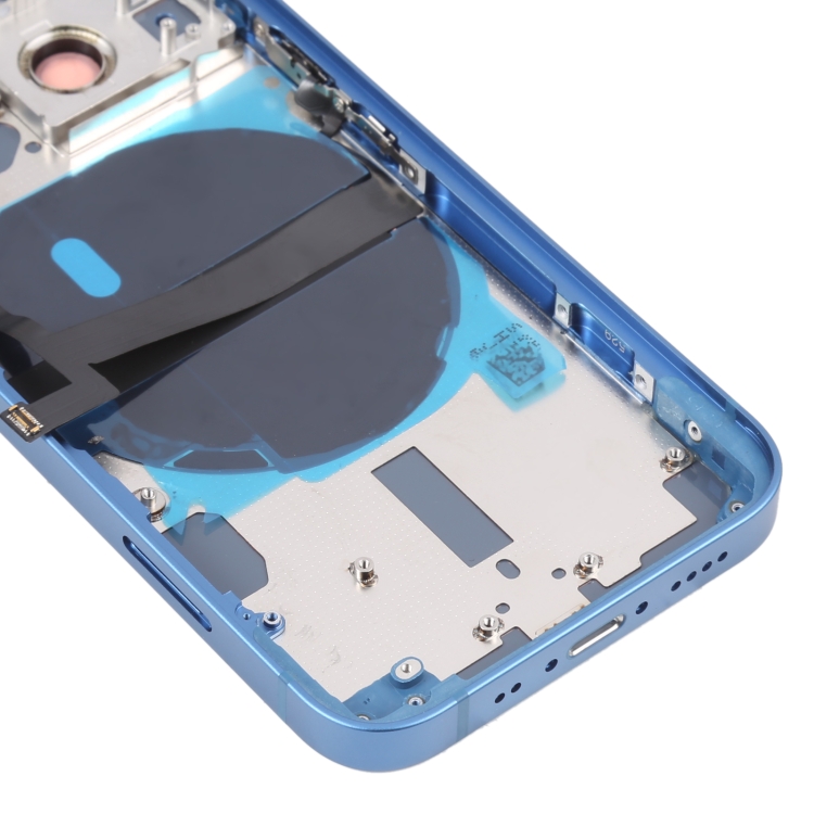 For iPhone 13 mini Battery Back Cover with Side Keys & Card Tray & Power + Volume Flex Cable & Wireless Charging Module(Blue) - 5