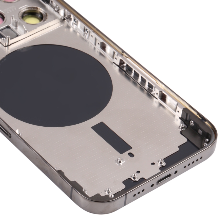 Back Housing Cover with SIM Card Tray & Side  Keys & Camera Lens for iPhone 13 Pro(Black) - 4