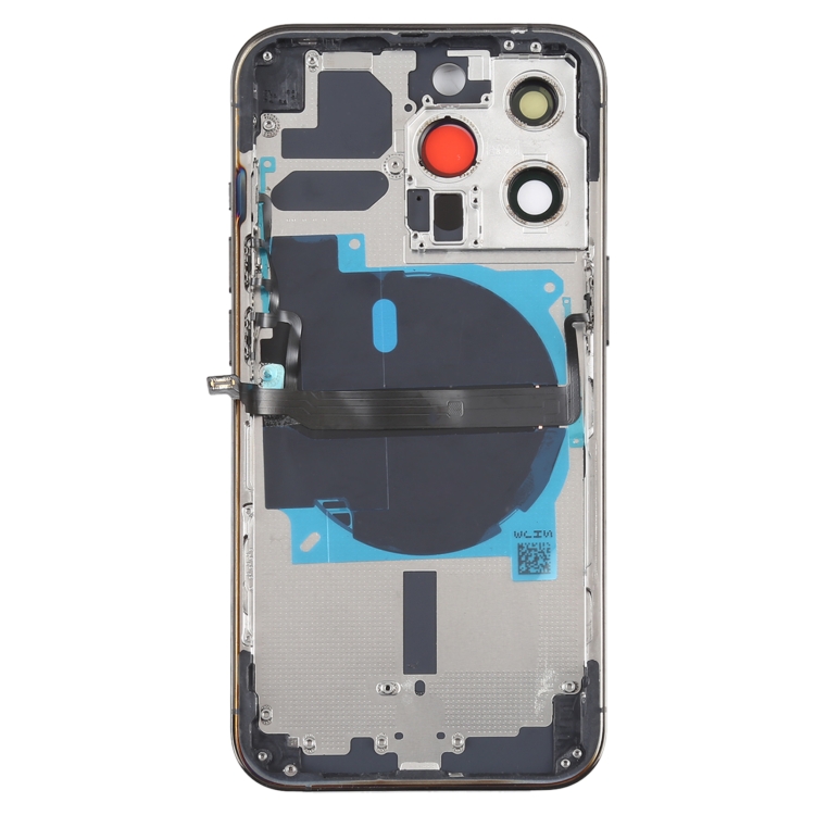 For iPhone 13 Pro Battery Back Cover with Side Keys & Card Tray & Power + Volume Flex Cable & Wireless Charging Module(Black) - 2