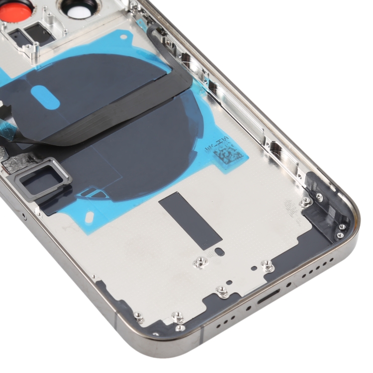 For iPhone 13 Pro Battery Back Cover with Side Keys & Card Tray & Power + Volume Flex Cable & Wireless Charging Module(Black) - 5