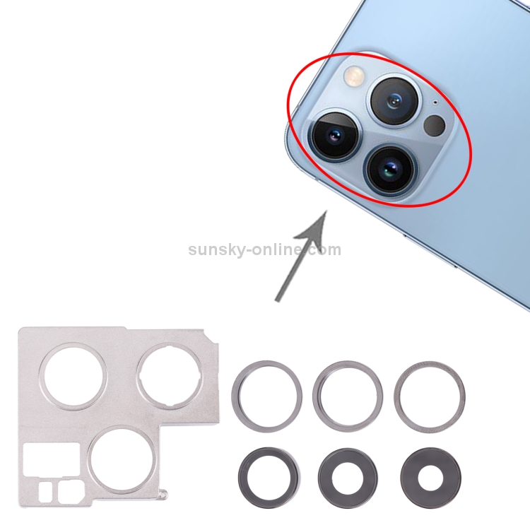 Camera Lens Cover With Retaining Bracket for iPhone 13 Pro(Graphite) - 4