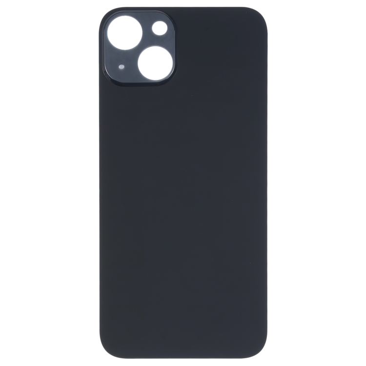For iPhone 14 Plus Easy Replacement Big Camera Hole Glass Back Battery Cover(Black) - 1