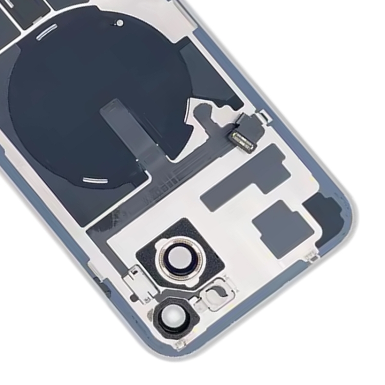 For iPhone 15 Plus Glass Battery Back Cover with Flash Bracket + Wireless Charging Module(Blue) - 4