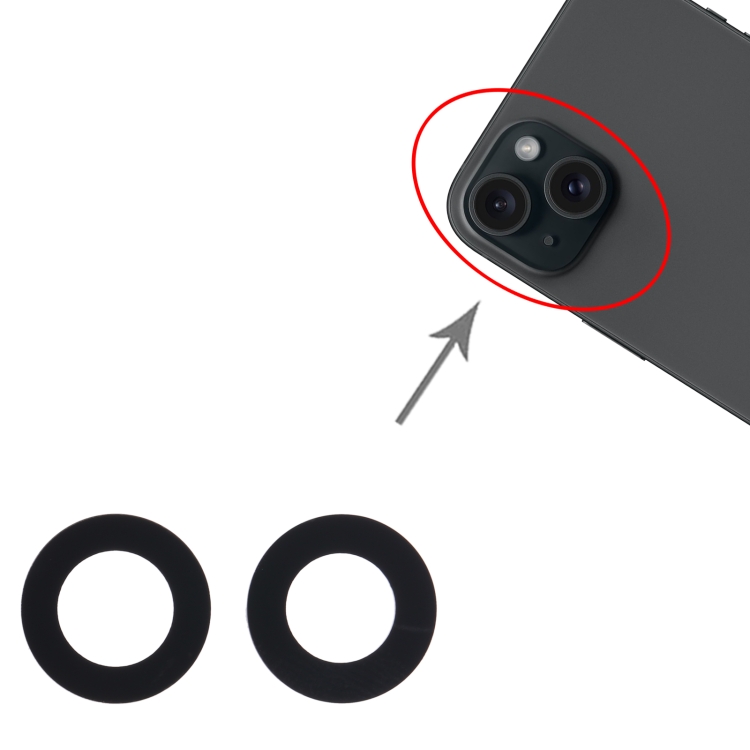 For iPhone 15 Plus 2 in 1 Back Camera Lens - 3