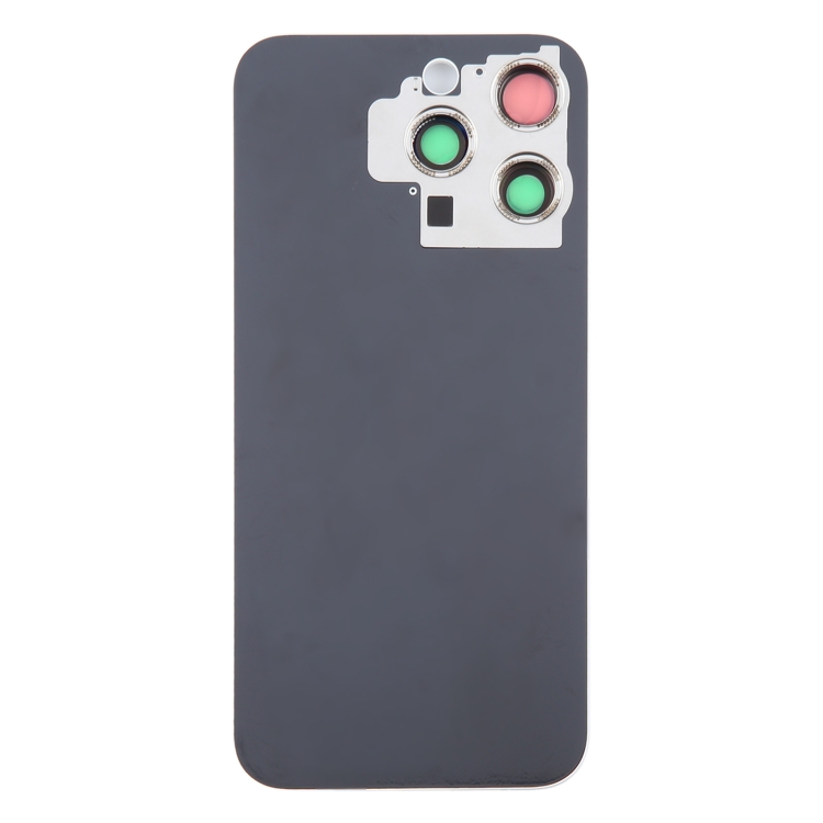 For iPhone 15 Pro Max Glass Battery Back Cover with Camera Lens Cover(White) - 2